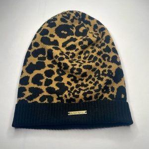Michael Kors Leopard Print Knit Cuffed Beanie